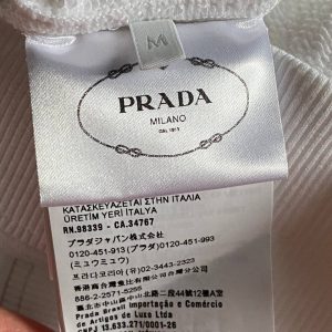 Prada white cotton sweatshirt with distinctive camo collar
