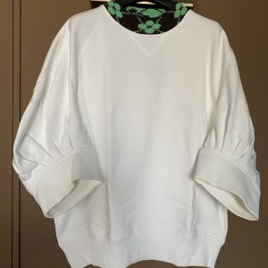 Prada white cotton sweatshirt with distinctive camo collar