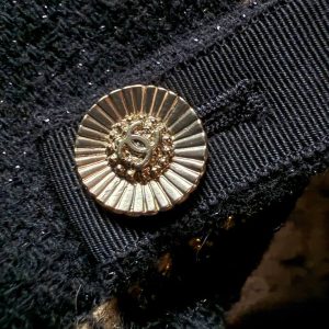 Chanel Black and Gold Tweed Dress