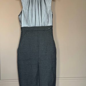 Chanel Grey Two-Tone Sleeveless Dress